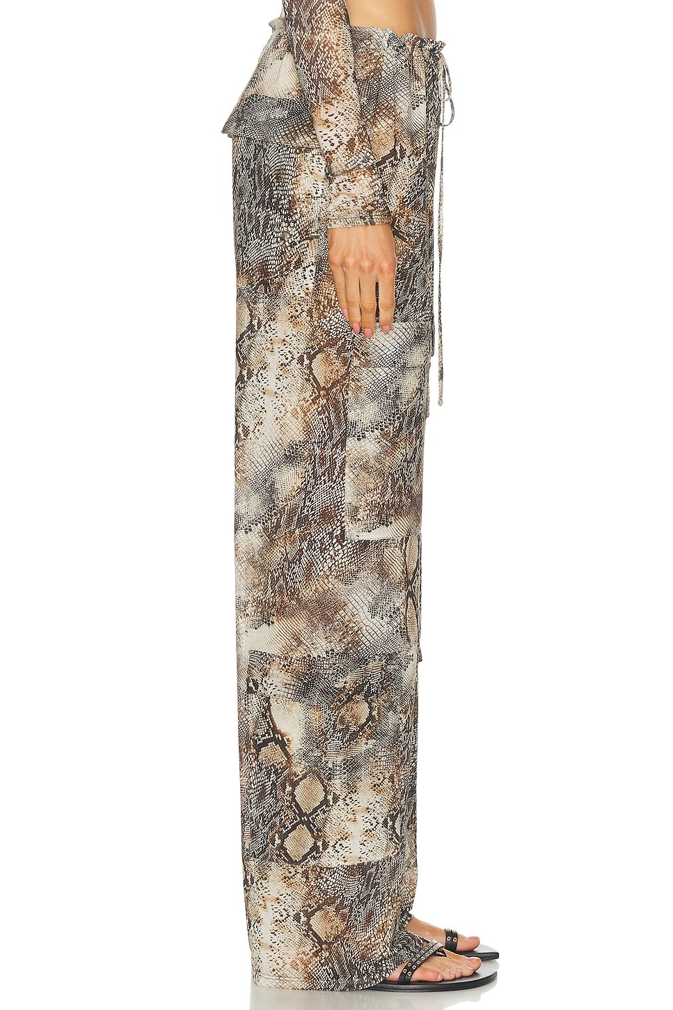 Printed Mesh Drawstring Cargo Pant - 3
