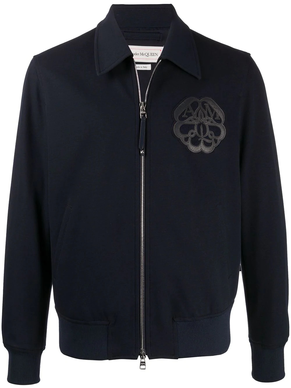 logo patch zipped jacket - 1