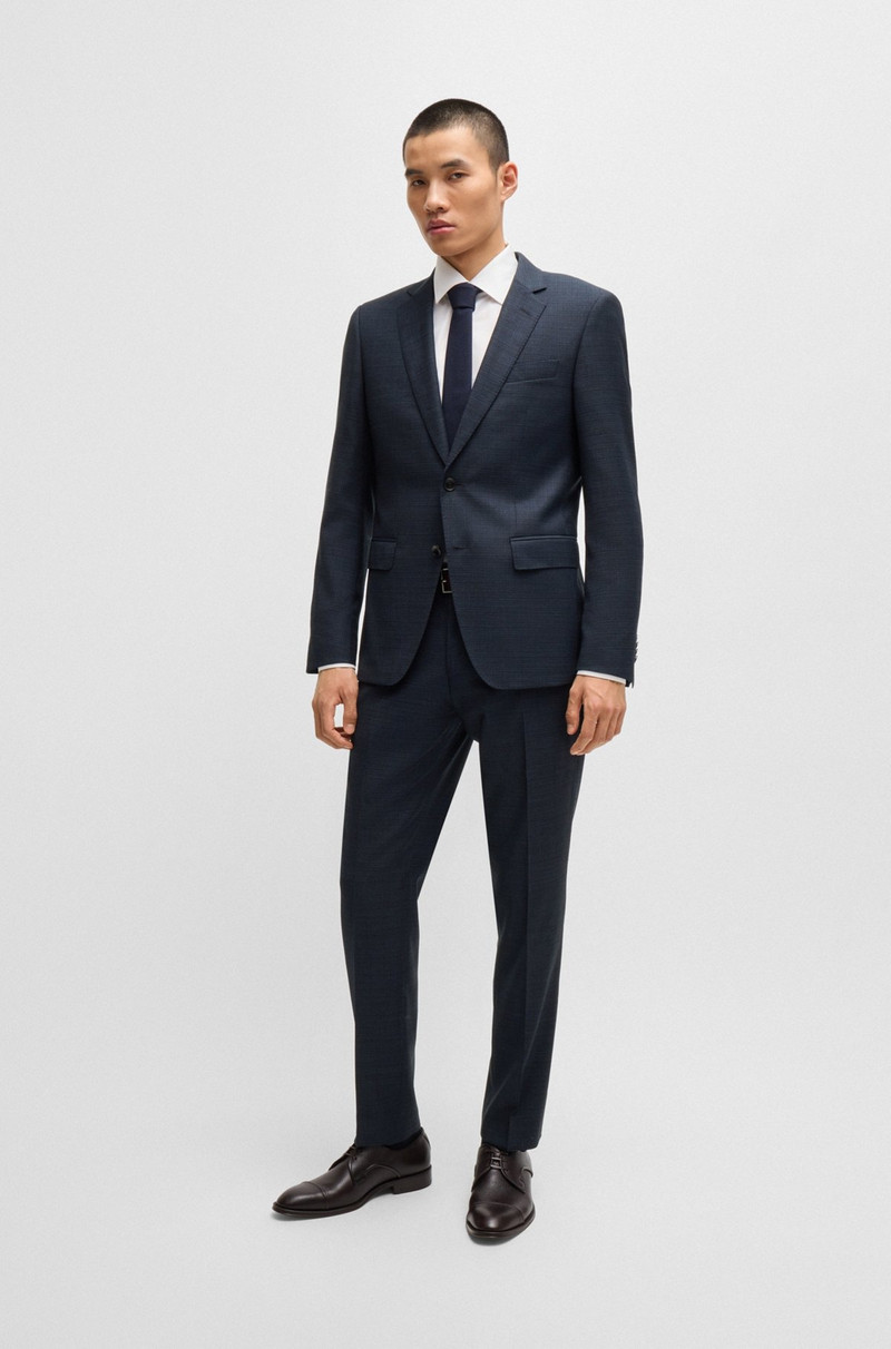 SLIM-FIT SUIT IN MICRO-PATTERNED STRETCH WOOL 1