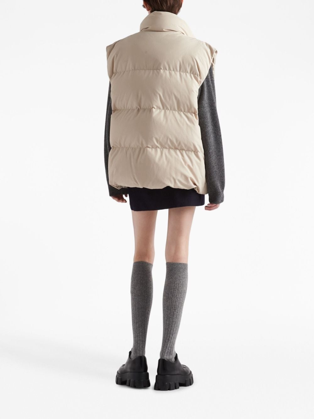 logo-plaque padded vest - 3