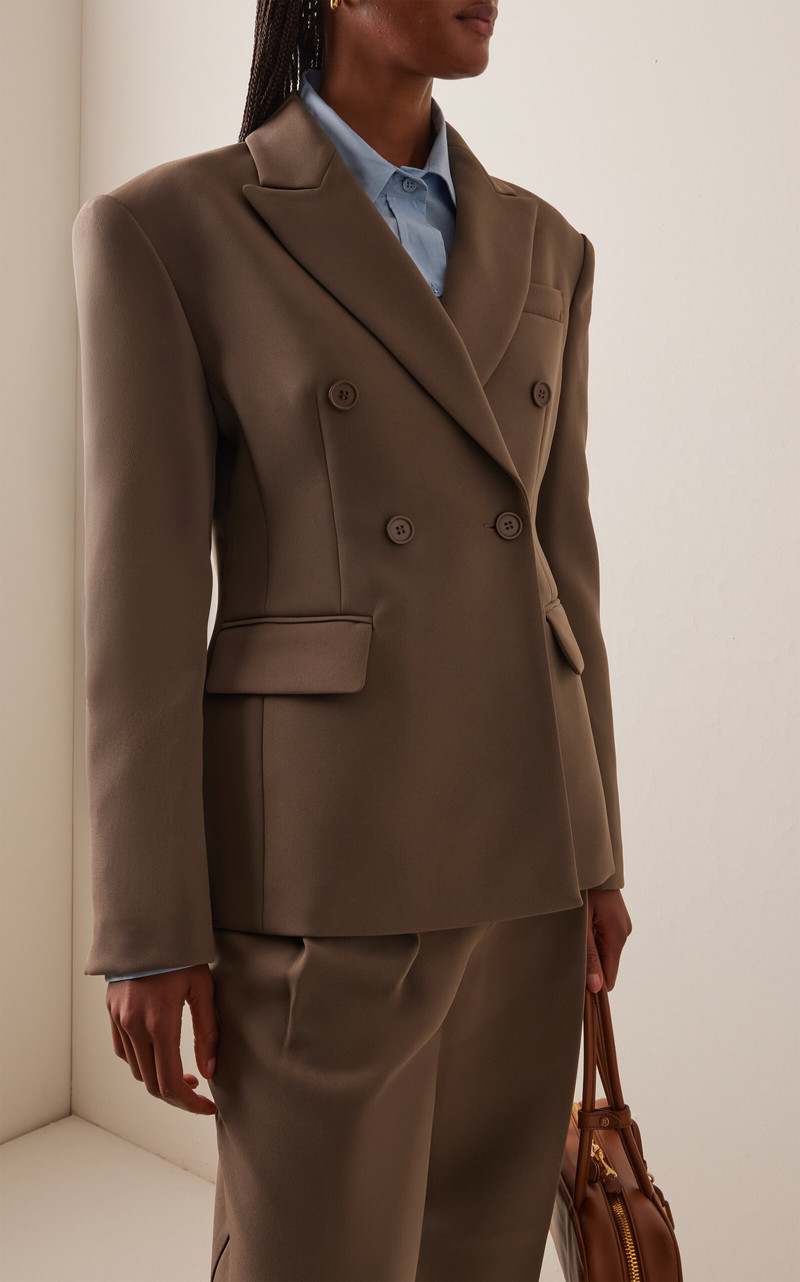 The Frankie Shop Doyer Cinched Blazer green outlook