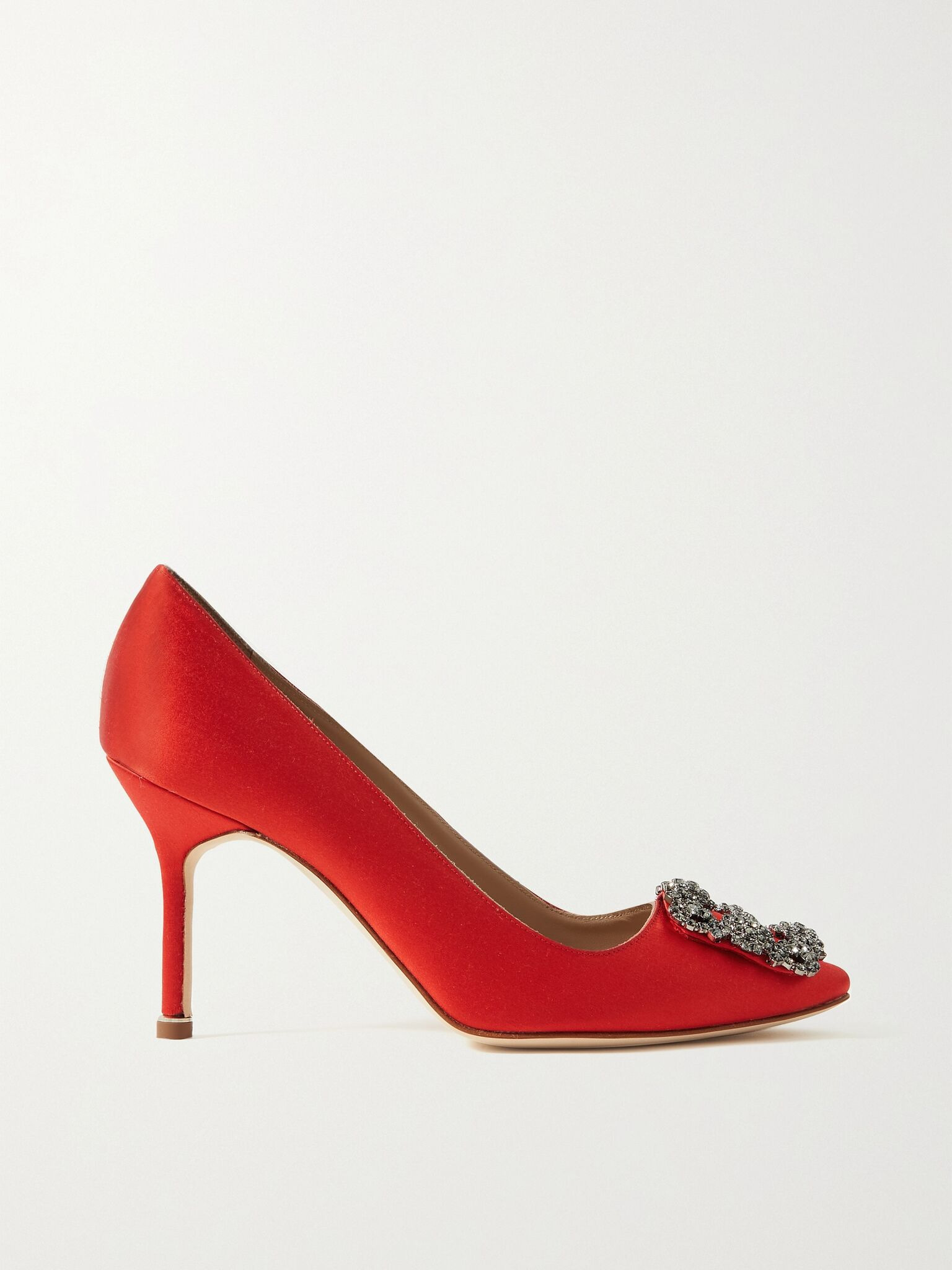 Hangisi 90 crystal-embellished satin pumps Red - 1