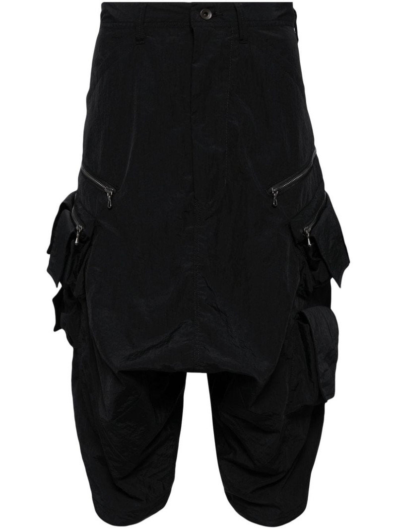 mid-rise drop-crotch cargo shorts 1
