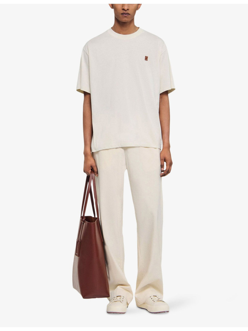 Sandro Logo-Patch Crewneck Cotton T-Shirt outlook