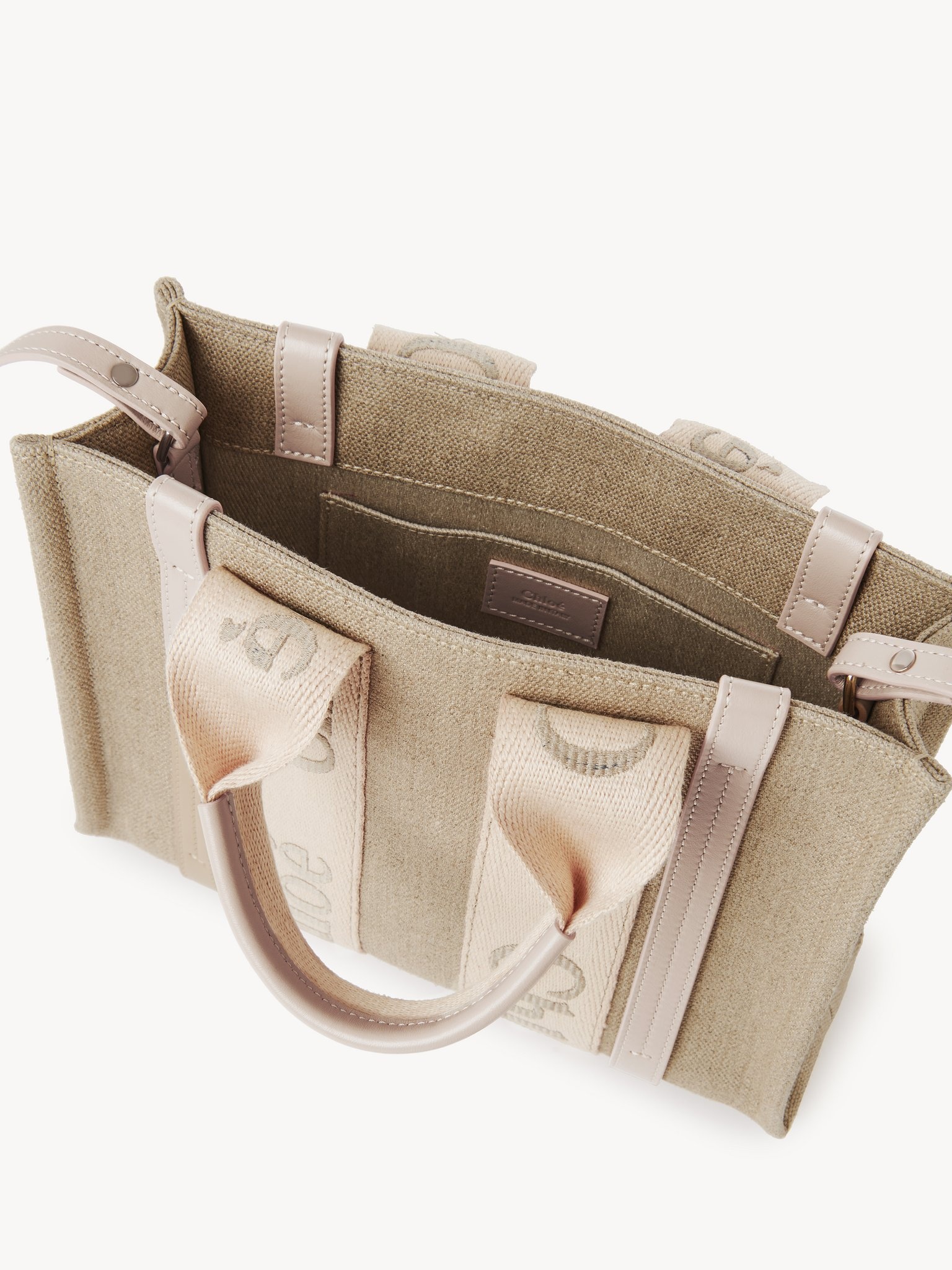 SMALL WOODY TOTE BAG IN LINEN - 5