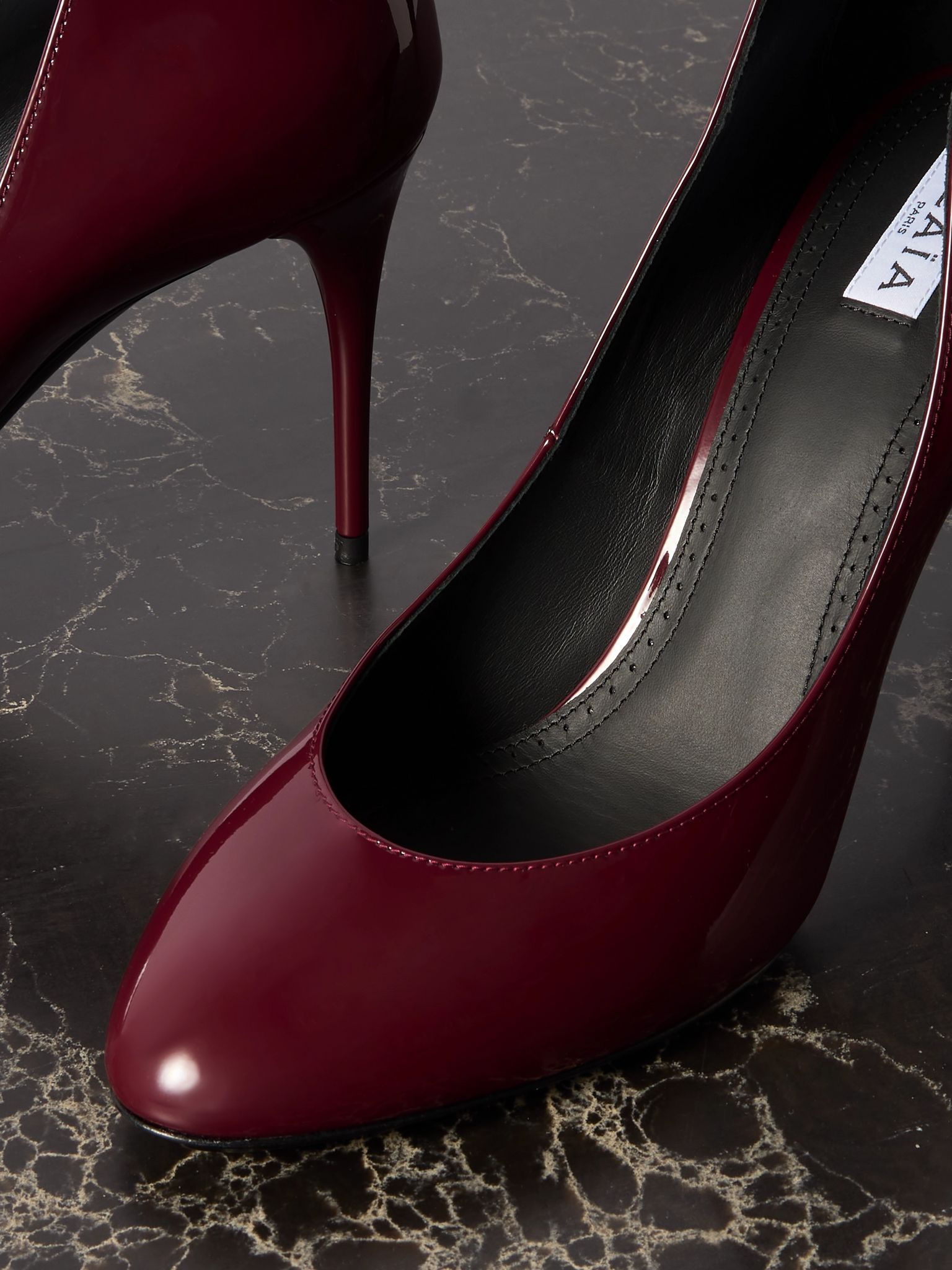 90 patent-leather pumps Burgundy - 4