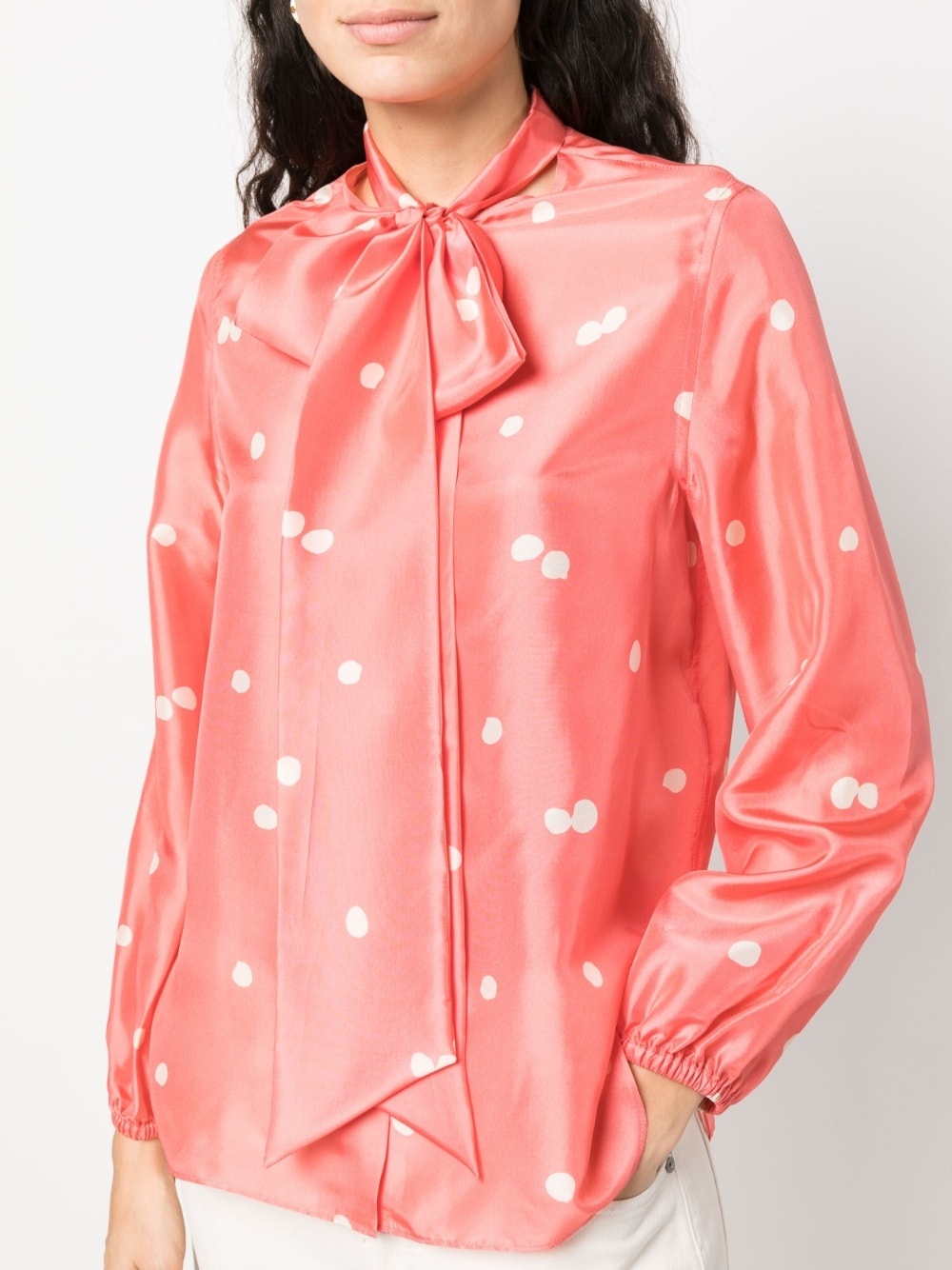 pussy bow silk shirt - 5