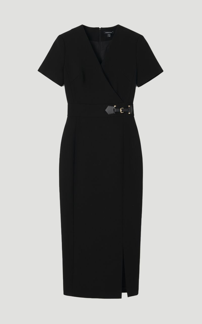 Compact Essential Tab Waist Midi Dress 4