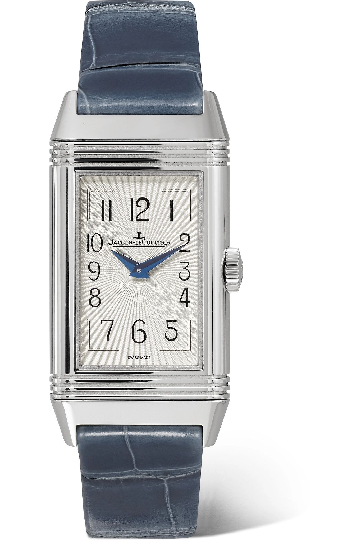 Reverso One Duetto Moon hand-wound stainless steel, diamond and alligator watch - 9