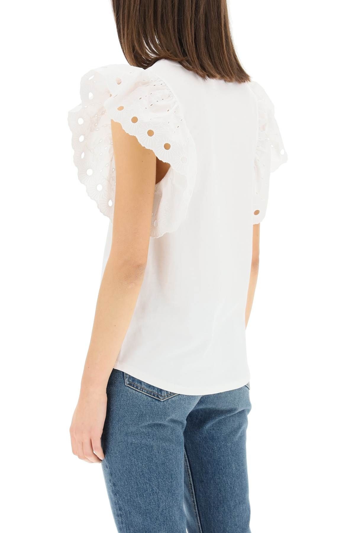 T-SHIRT WITH EMBROIDERED SLEEVES - 4