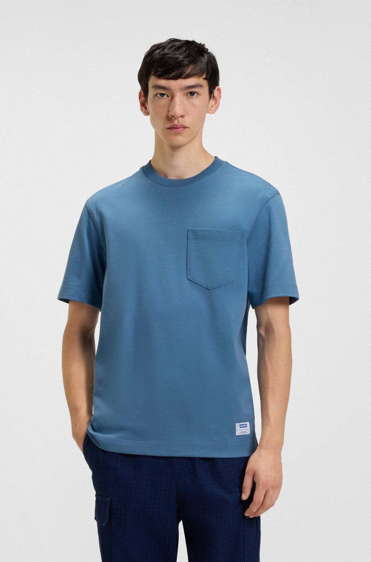 COTTON-JERSEY T-SHIRT WITH PATCH POCKET AND LOGO LABEL - 2