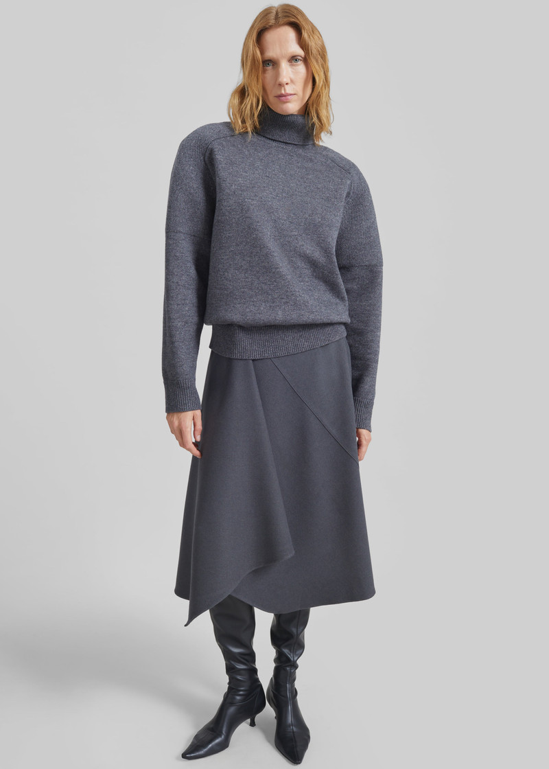 Bayel Flared Midi Skirt - Dark Grey 5