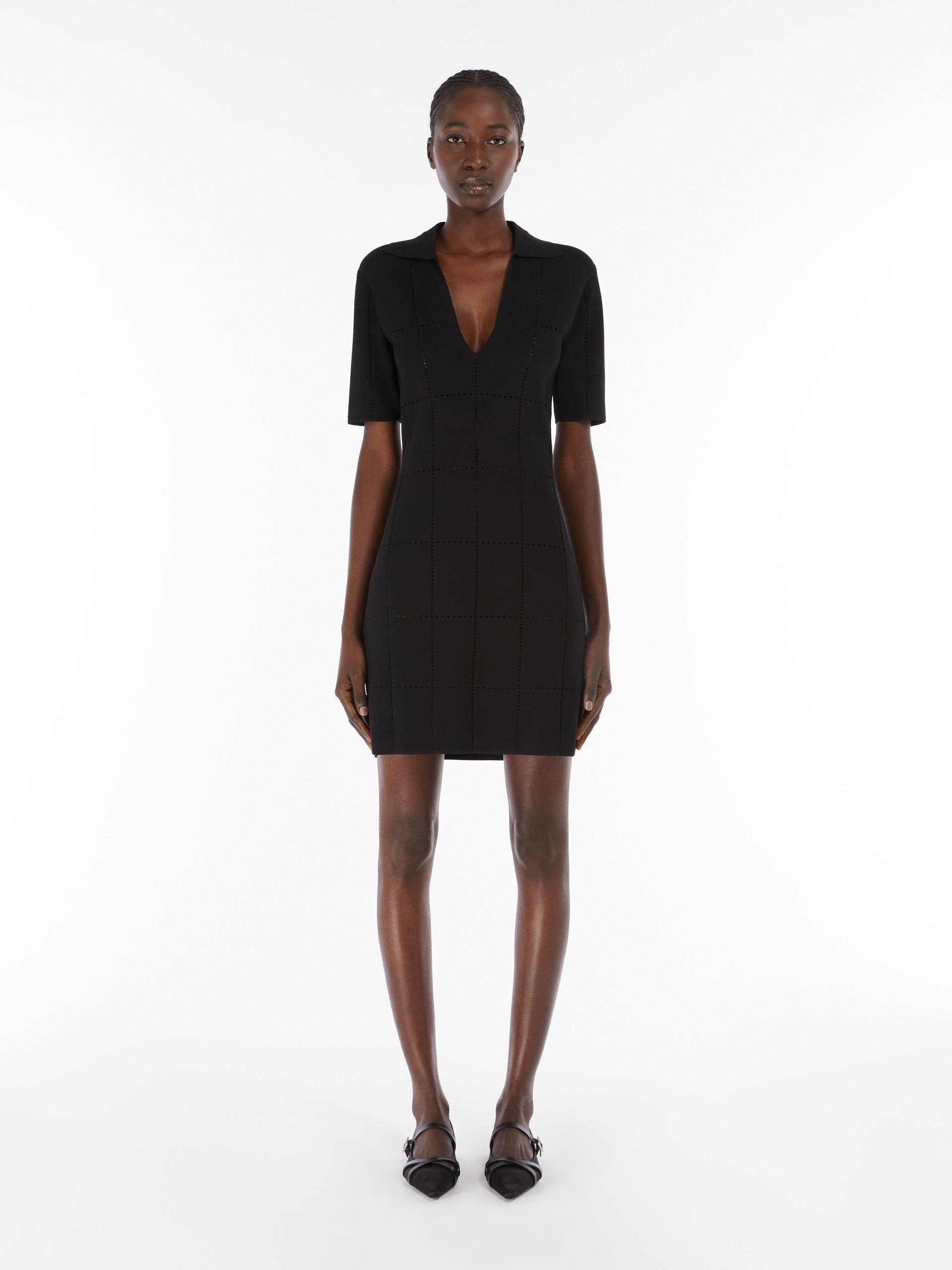 OLIVI Short viscose crepe dress - 3