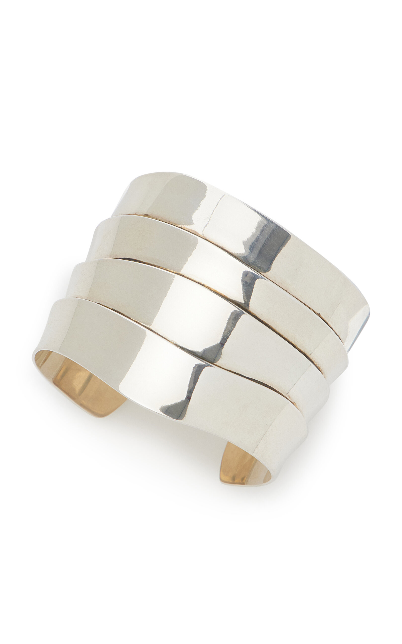 Medium Sterling Silver Wave Cuff silver - 3