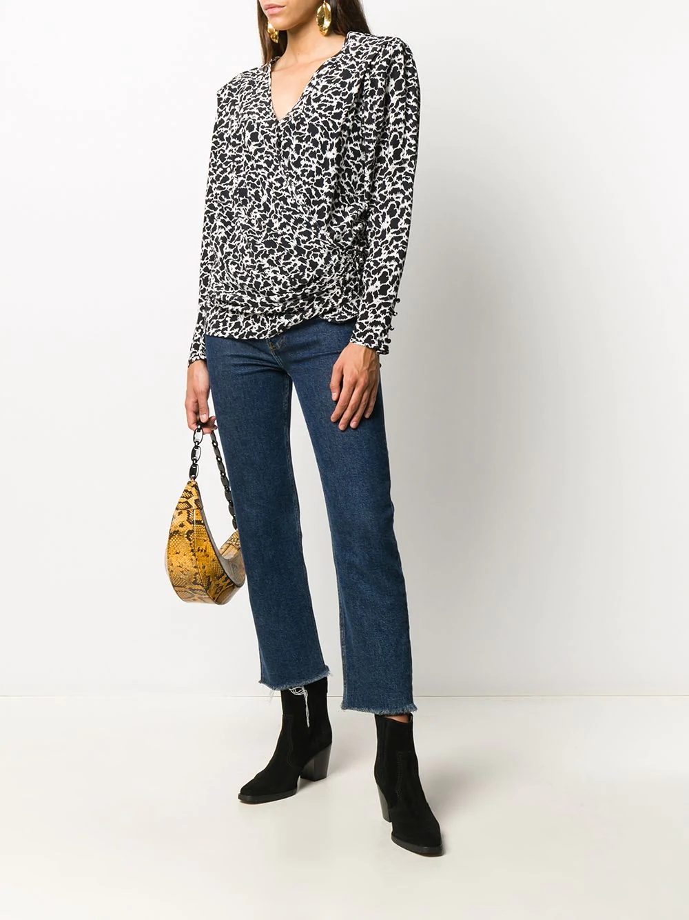 leopard-print wrap blouse - 2