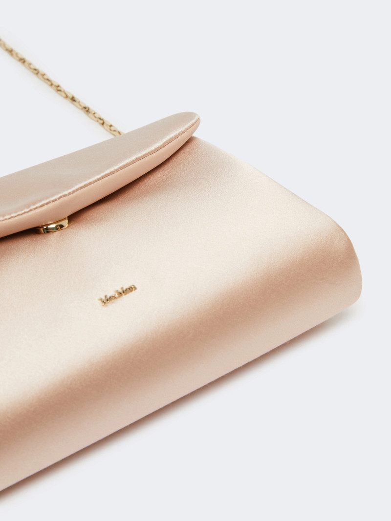NEWENVELOPE Viscose and silk satin clutch bag - POWDER 3