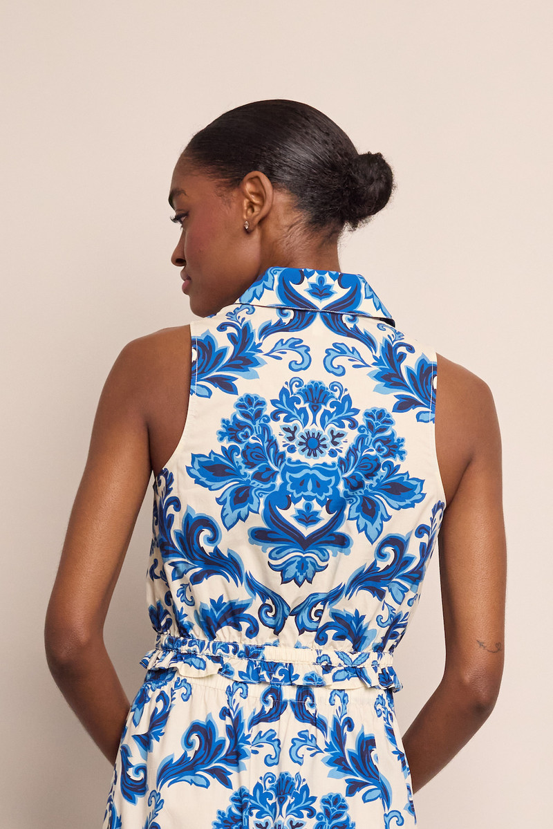 Hannah Top Collared Halter Top with a Chic Button-Down Bodice 3