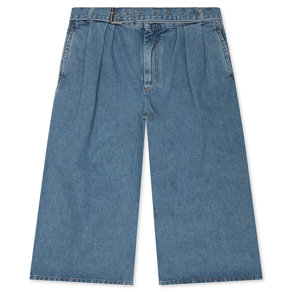 PREACHES SHORT WASHED DENIM M.W. PANTS - LIGHT BLUE - 1