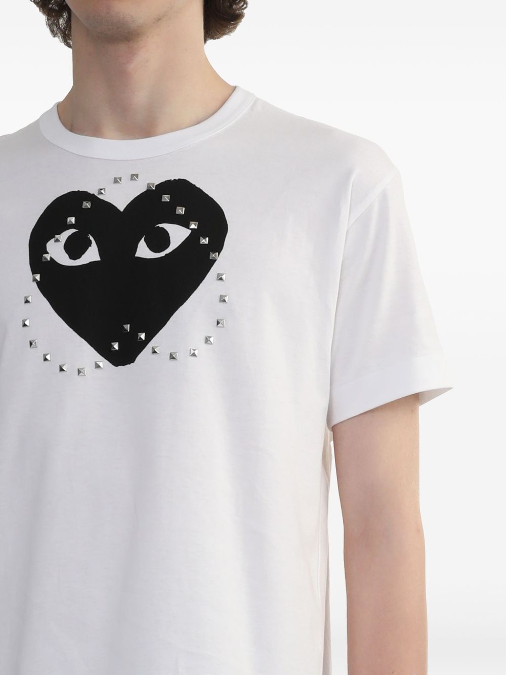 logo-stud cotton t-shirt - 5