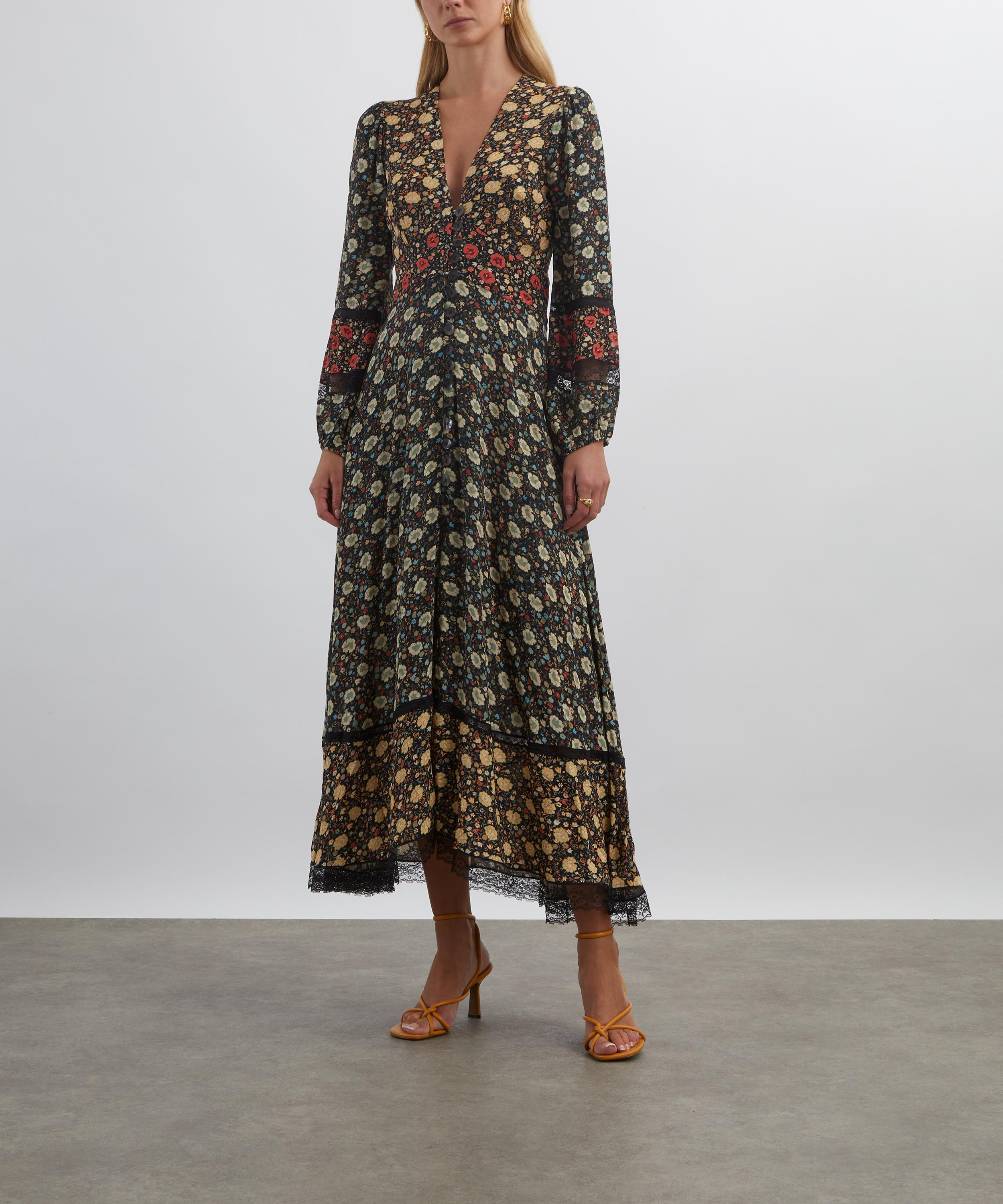 Raven Eva Floral Mix Black Midi Dress - 3