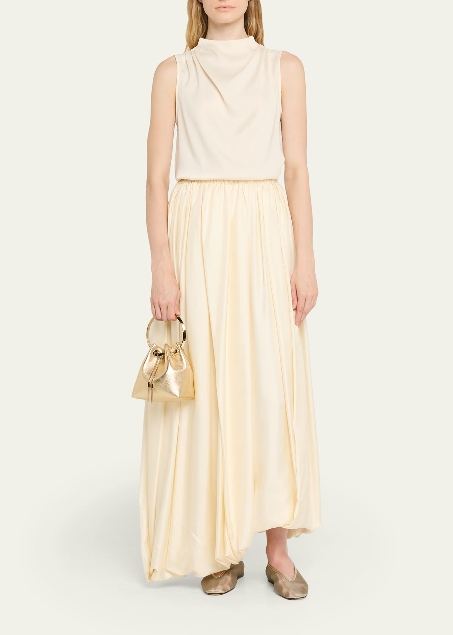 Micro Bon Bon Metallic Nappa Leather Bucket Bag - 6
