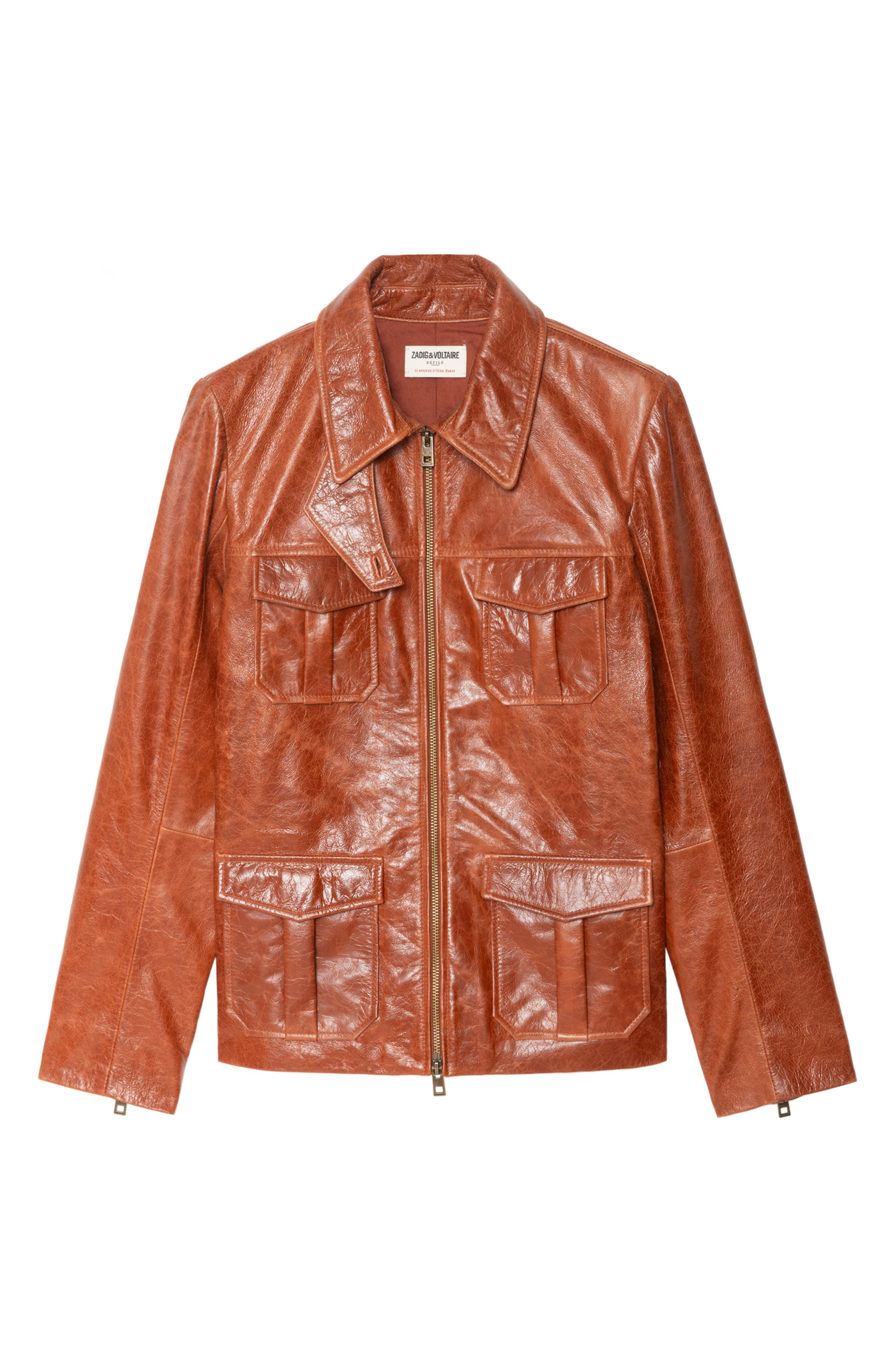 Zadig & Voltaire Lienna Leather Jacket in Burn at Nordstrom - 5