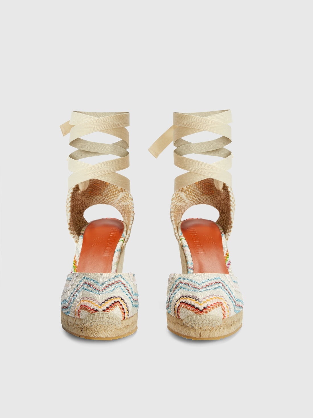Espadrilles with zigzag pattern and high wedge heel - 3