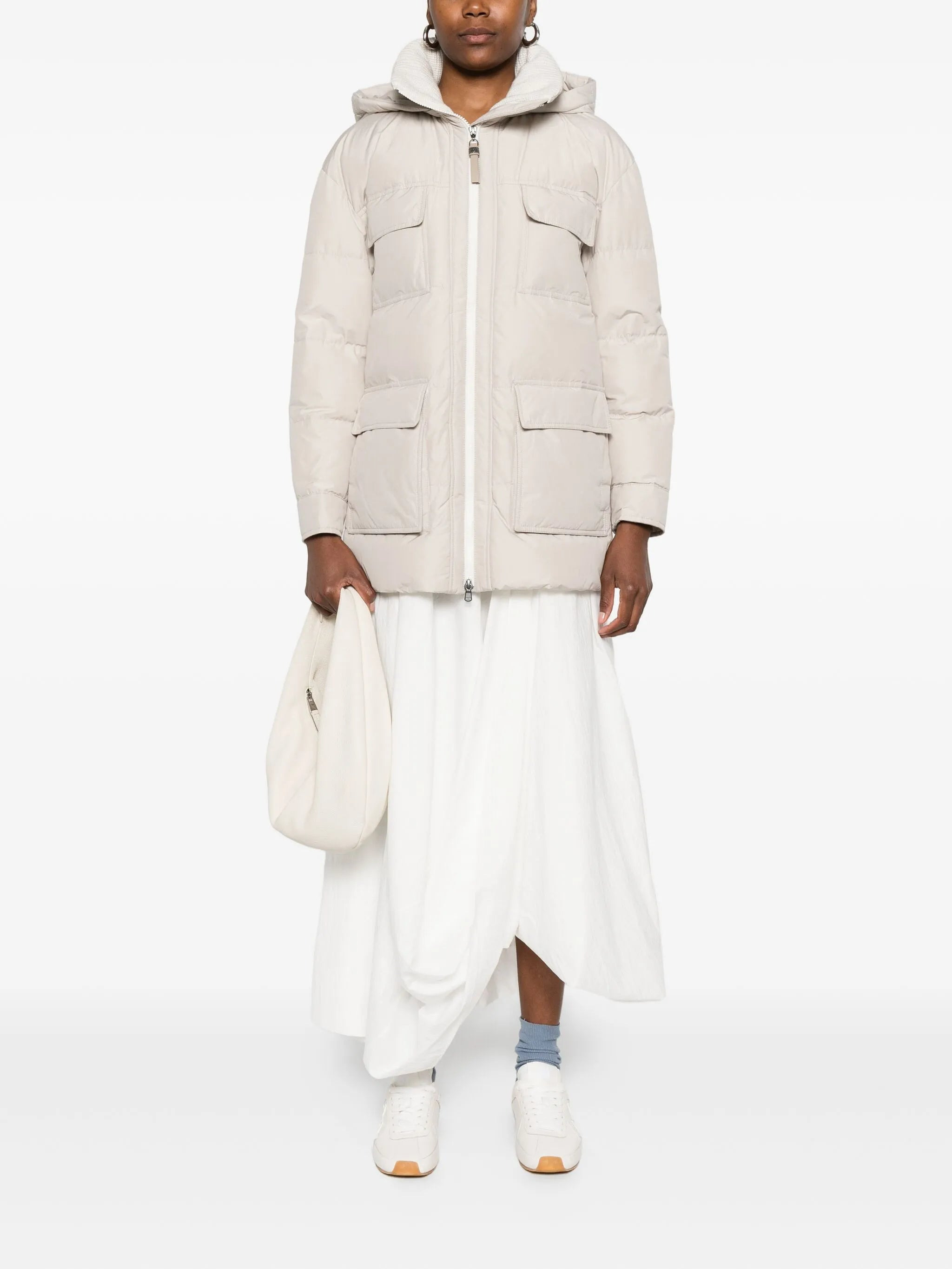 Brunello Cucinelli Hooded Flap-pocket Puffer Coat - 2