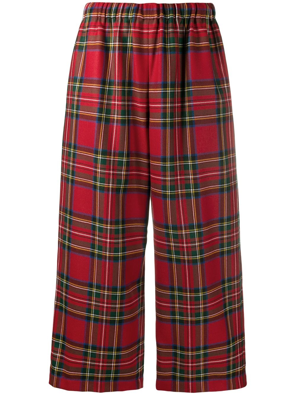 cropped tartan trousers - 1