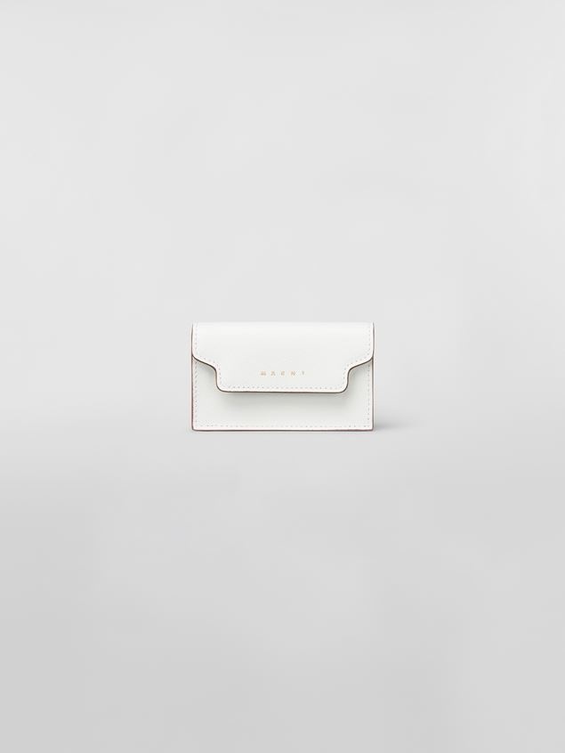 CARD CASE IN MONO-COLOURED SAFFIANO LEATHER - 1