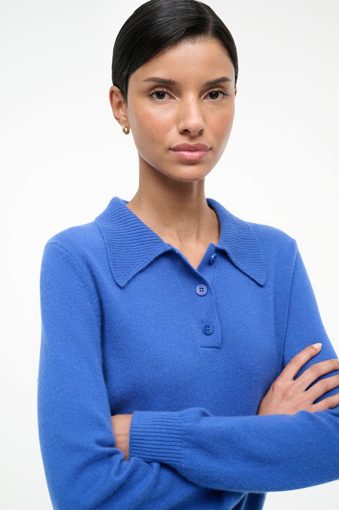 STAUD GEMMA CASHMERE SWEATER SAPPHIRE - 4