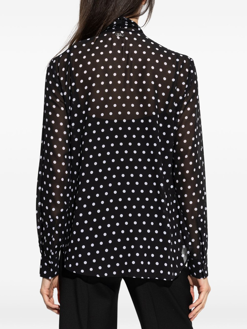 polka-dot neck-tie blouse 4