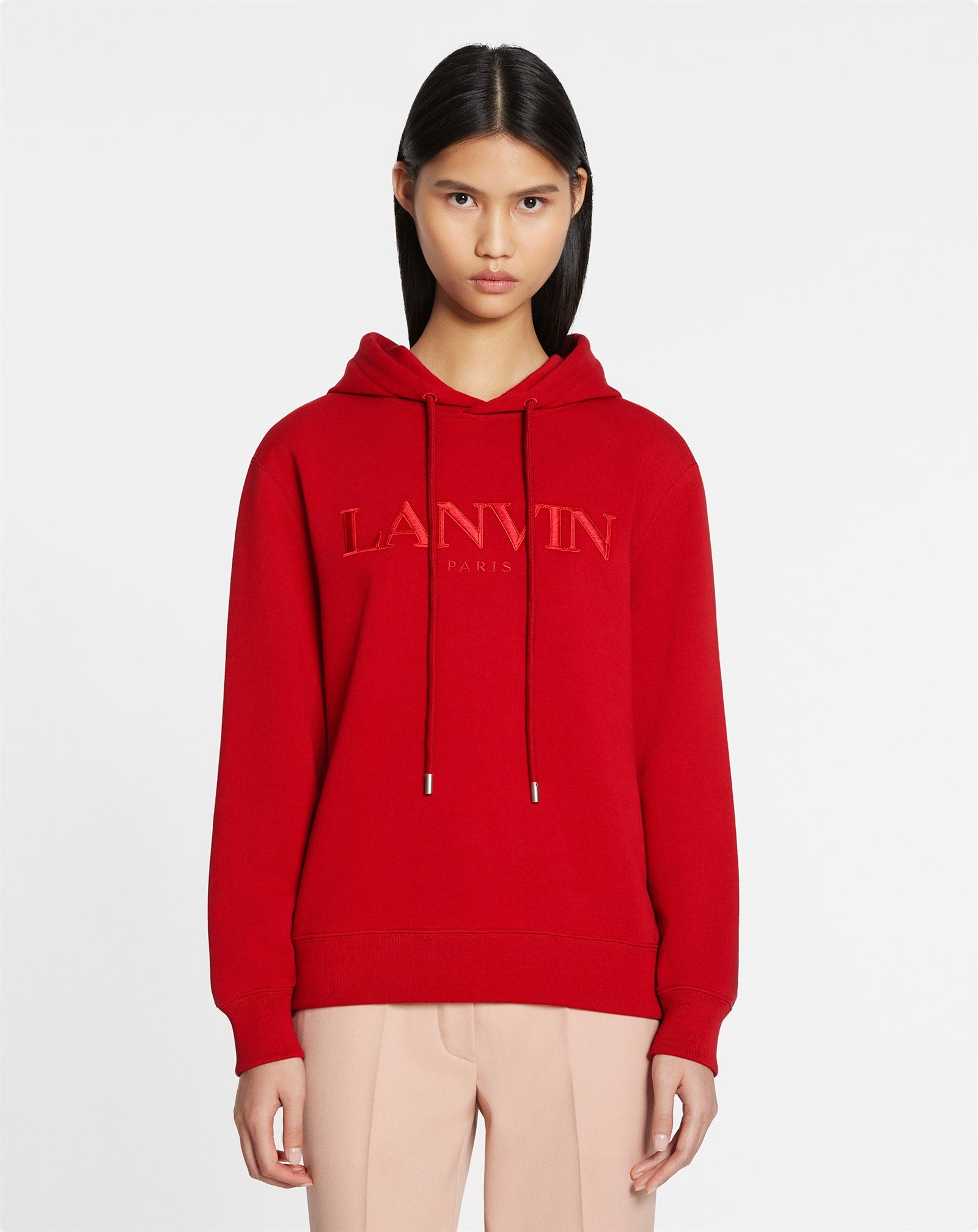 LANVIN PARIS EMBROIDERED HOODED SWEATER - 3