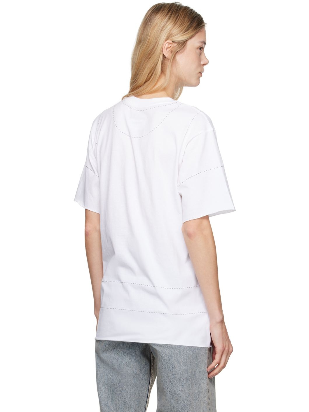 White Stitch Line T-Shirt - 3