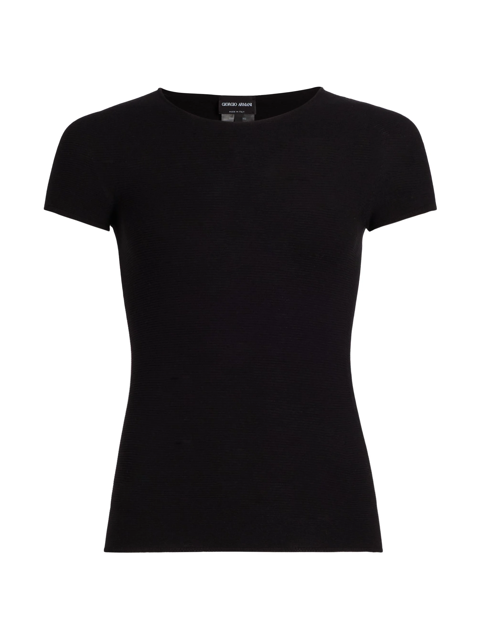 Women's Knit Cap Sleeve Tee - Black - 1