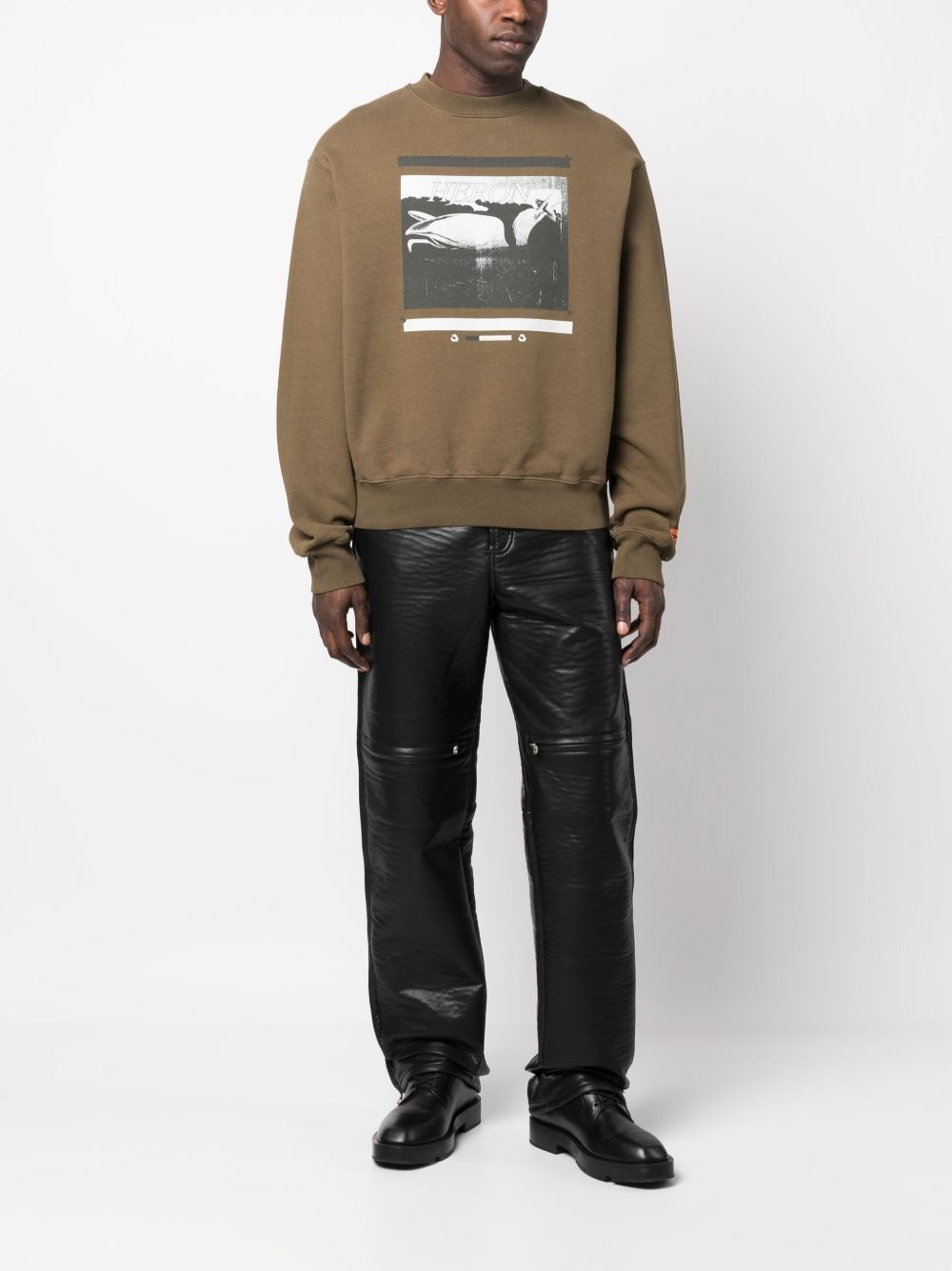 logo-patch bird-print cotton sweatshirt - 2