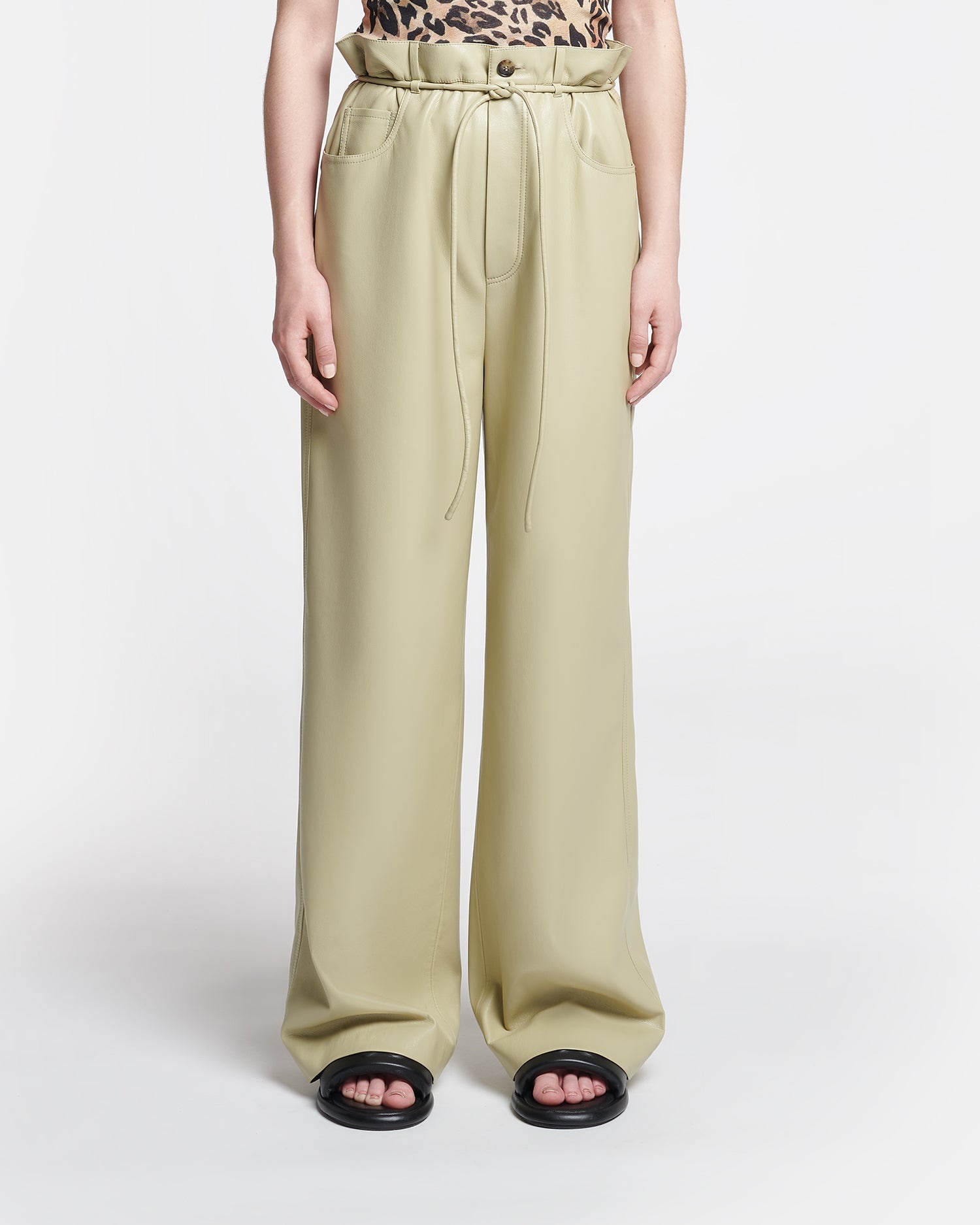 Belted Slip Satin Pants - 3