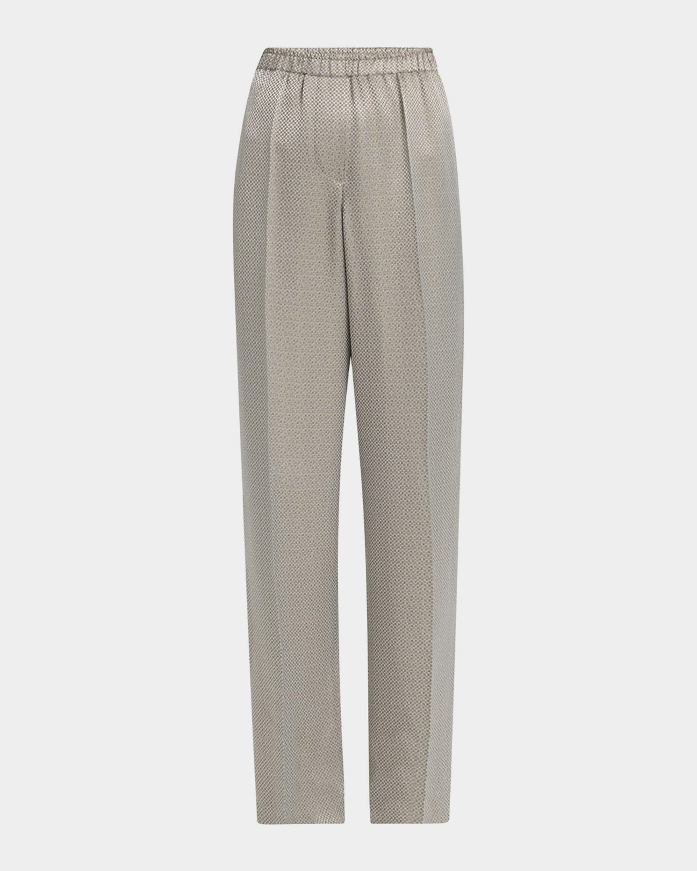 Micro Jacquard Straight-Leg Pull-On Trousers - 2