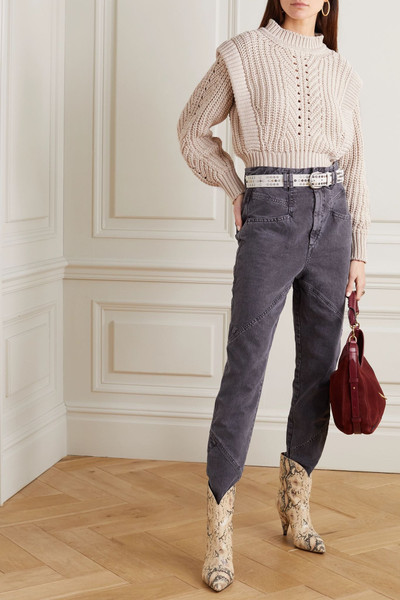 Isabel Marant Prune ribbed pointelle-knit sweater outlook