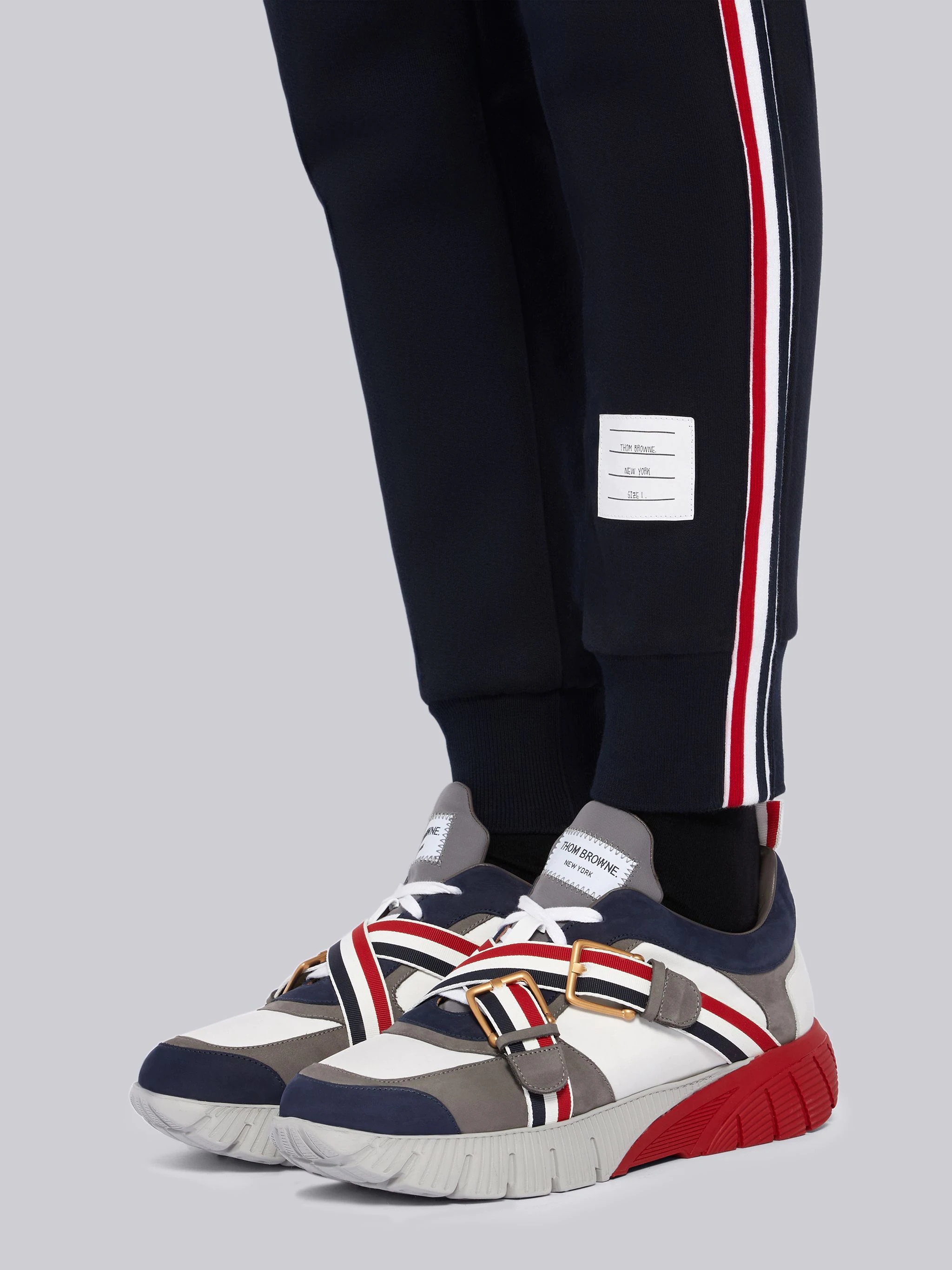 Navy Loopback Jersey Vertical Stripe Sweatpant - 5