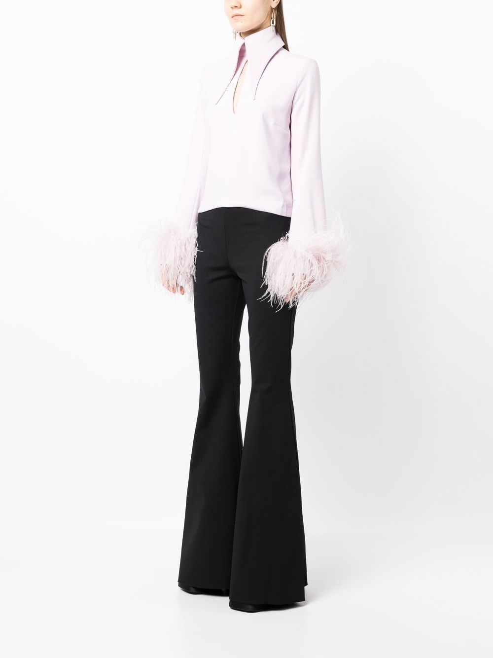 Michelle feather-trim top - 3