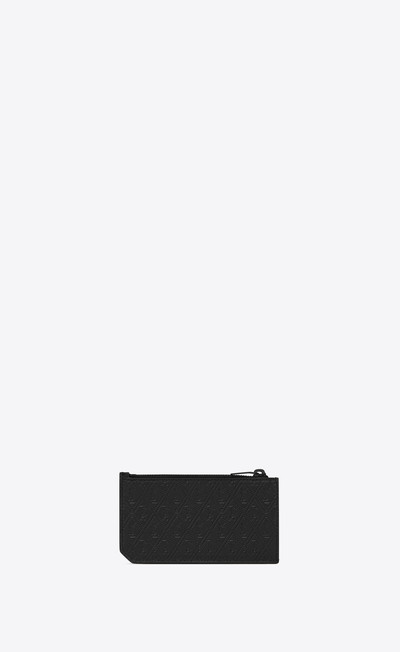 SAINT LAURENT le monogramme all over fragments zip card case in embossed smooth leather outlook