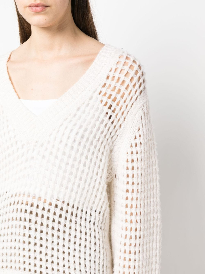 V-neck 오픈 니트 스웨터 5