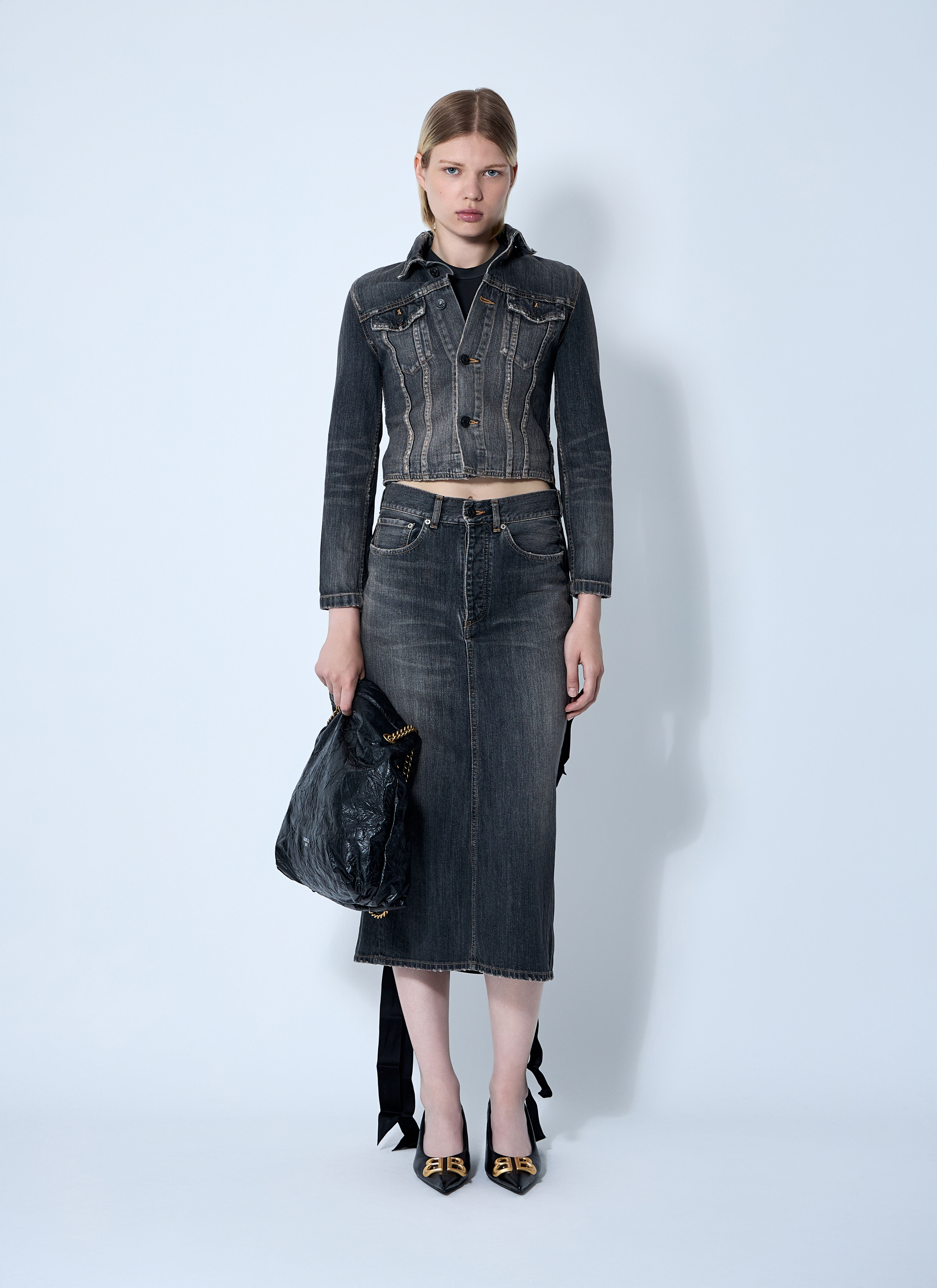 Lace-Up Denim Jacket - 2