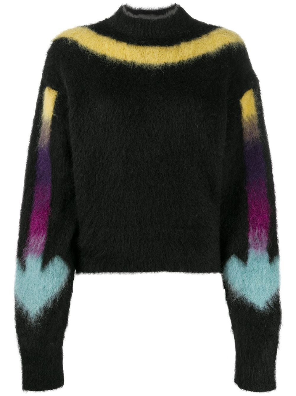 fuzzy knit Arrow logo jumper - 1