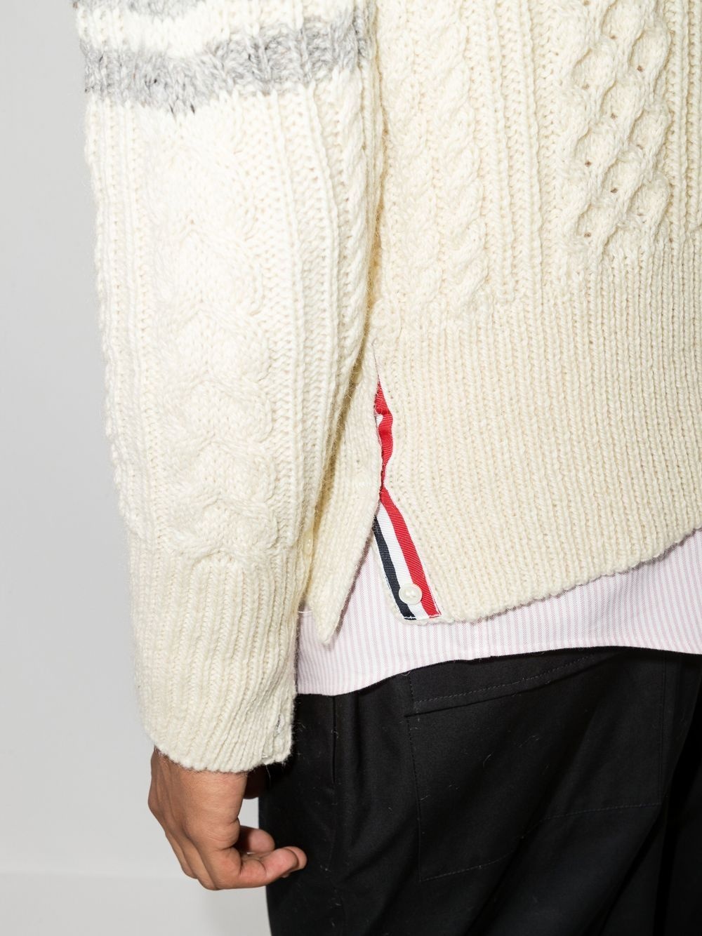 4-Bar cable-knit jumper - 4