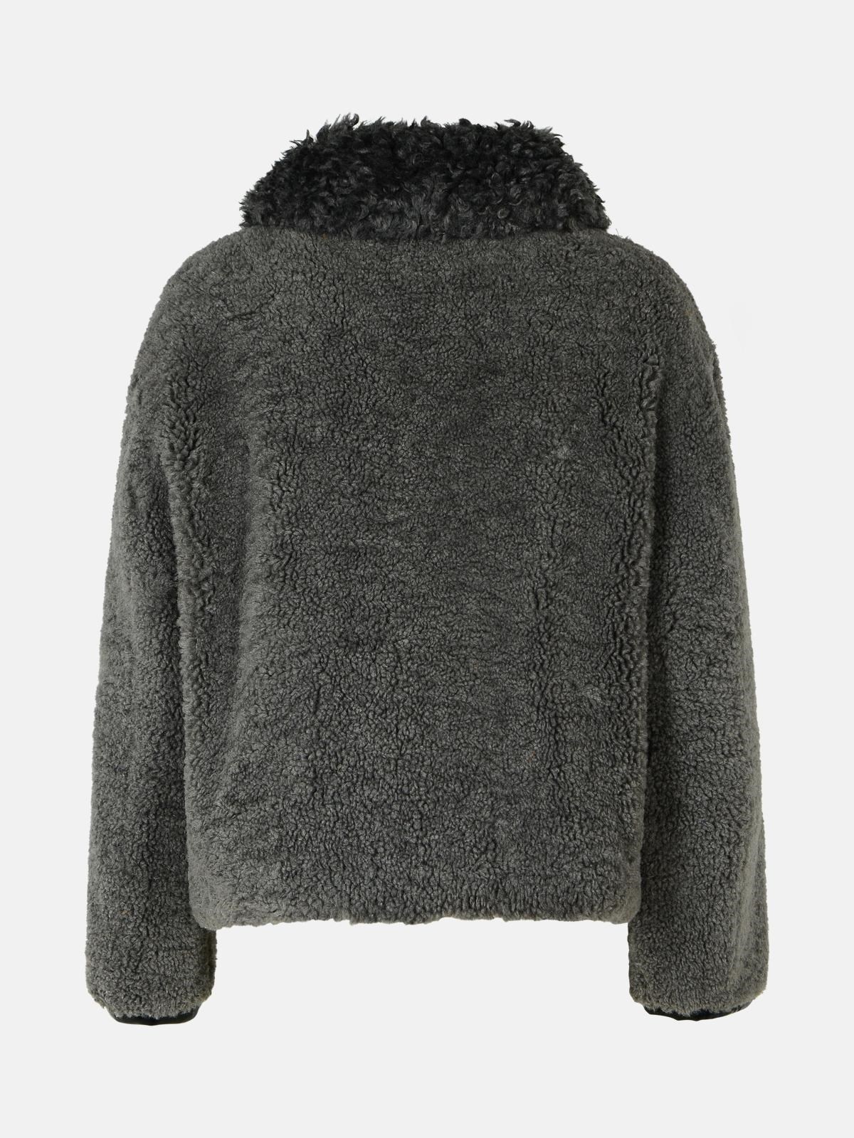 'JOANN' GREY FAUX FUR COAT - 3