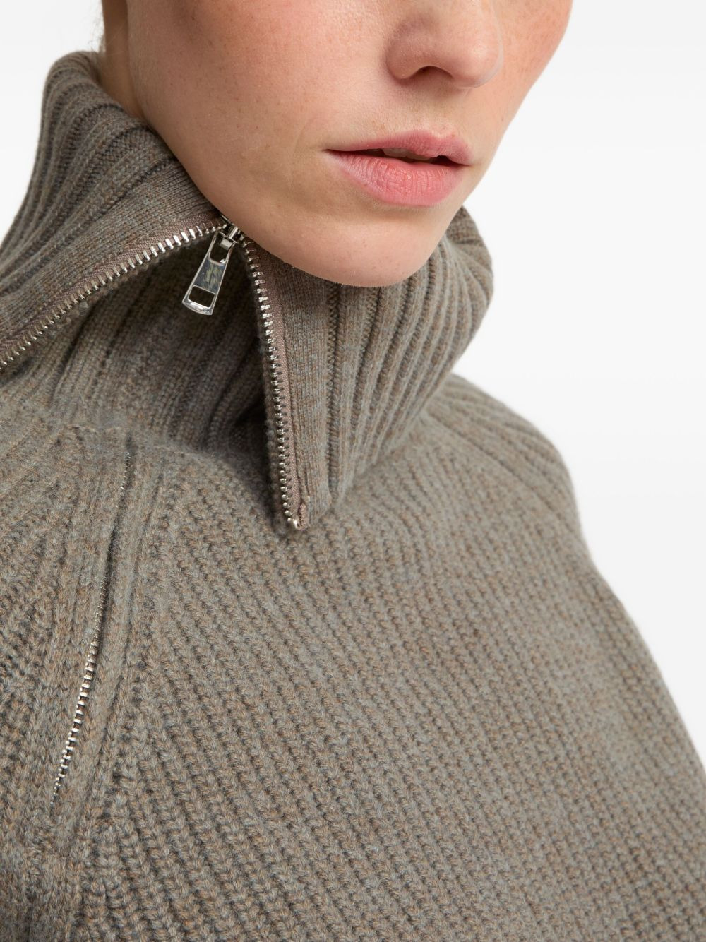 zip-neck ribbed sweater - 5