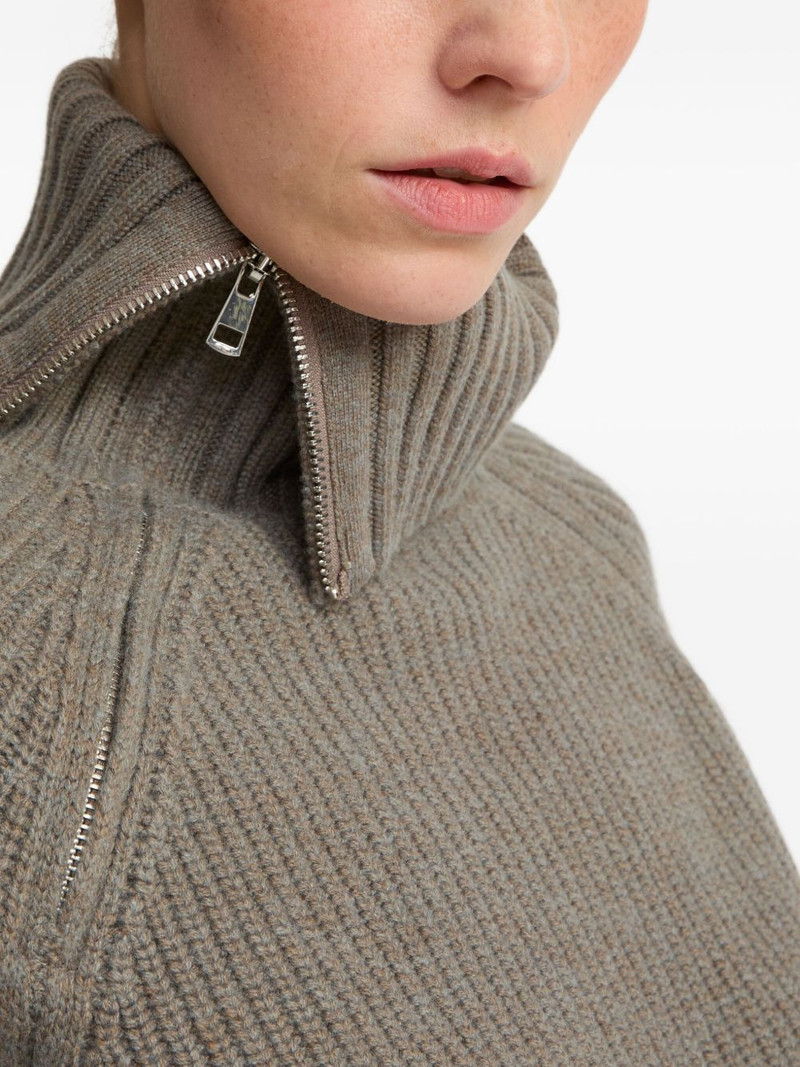 zip-neck ribbed sweater 5