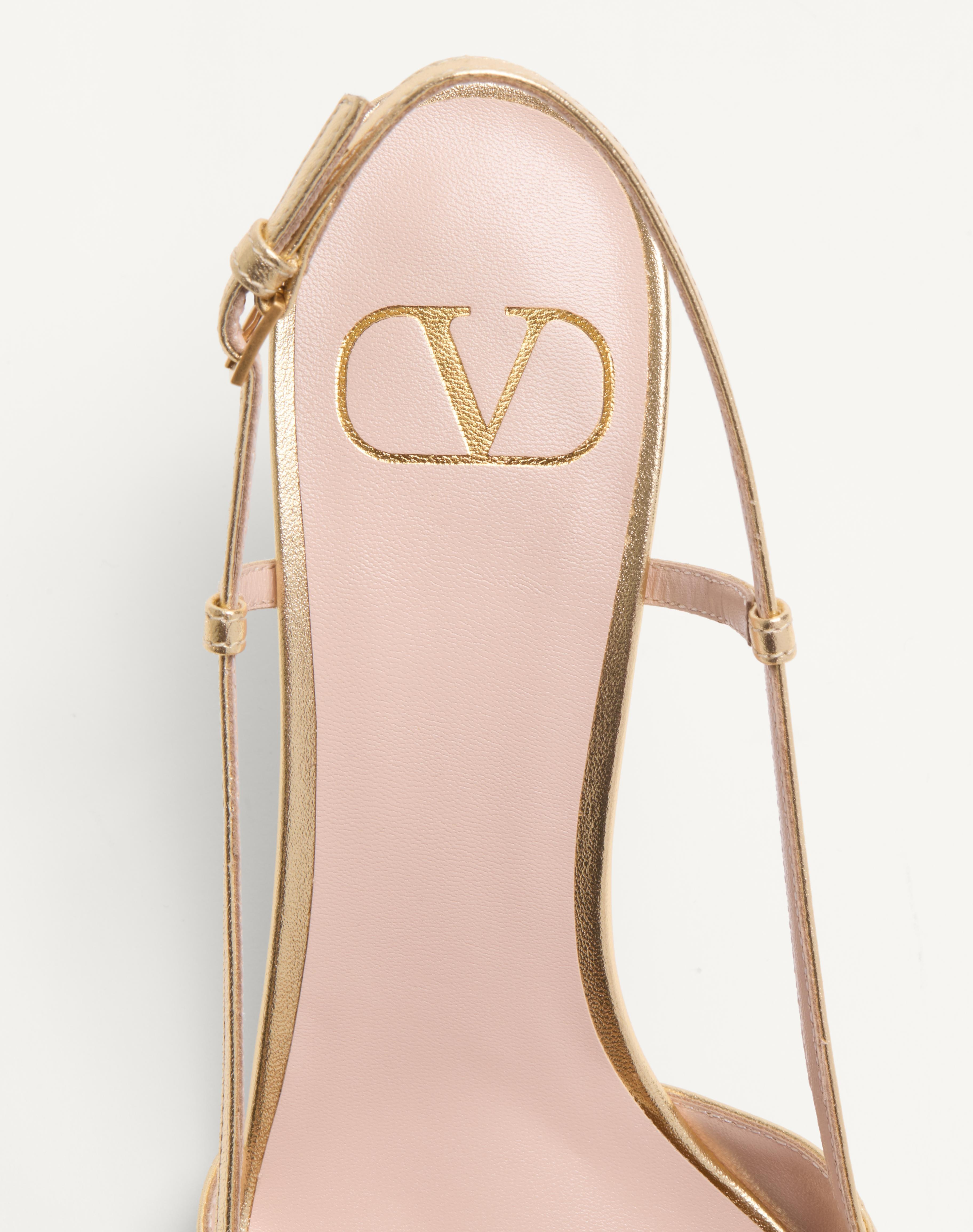 VLOGO SIGNATURE SLINGBACK PUMP IN LAMINATED NAPPA LEATHER 80MM - 8